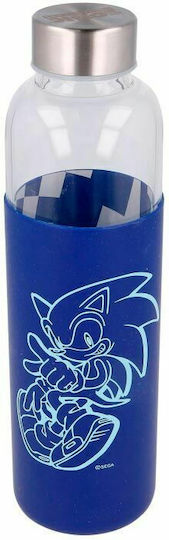 Stor Sonic Μπουκάλι Νερού Γυάλινο με Βιδωτό Καπάκι Μπλε 585ml