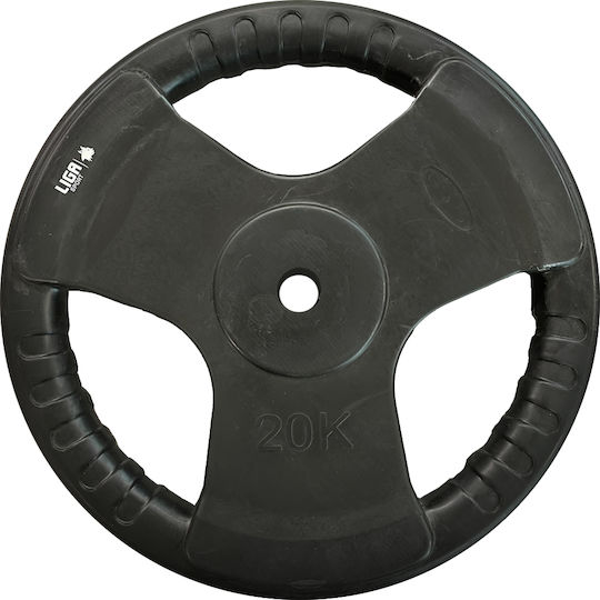 Liga Sport Δίσκος Λαστιχένιος 1 x 20kg Φ29mm με Λαβές