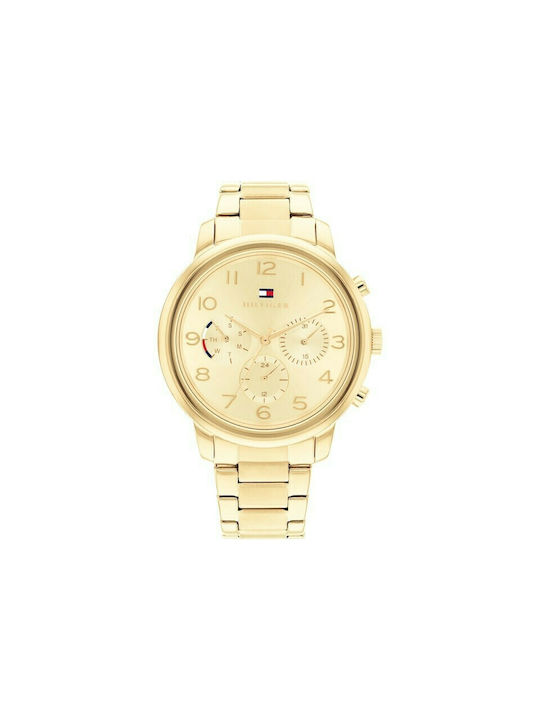 Tommy Hilfiger Uhr Chronograph mit Gold Metallarmband