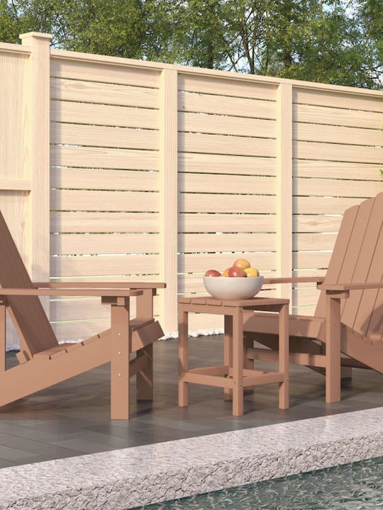 Adirondack Garden Lounge Set for Small Outdoor Spaces 3 Pieces Brown