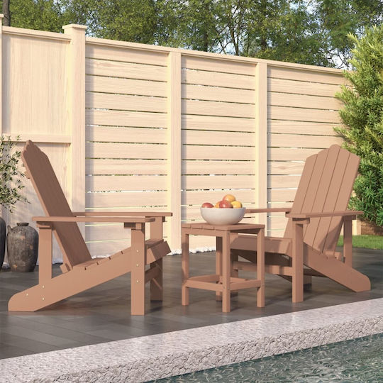 vidaXL Garten- und Outdoor-Möbelsets Wohnzimmer Typsatz für kleinen Balkon Adirondack 3 Stück Braune
