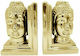 Ceramic Book End Holder in Gold Colour 14.5x10x19cm 2 Pieces
