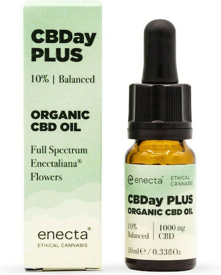 Enecta CBDay Plus Full Spectrum Balanced Έλαιο Κάνναβης σε Σταγόνες 1000mg με 10% CBD 10ml