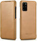 iCarer Curved Edge Vintage Folio Книга Кожа Khaki (Galaxy S20 Ultra)