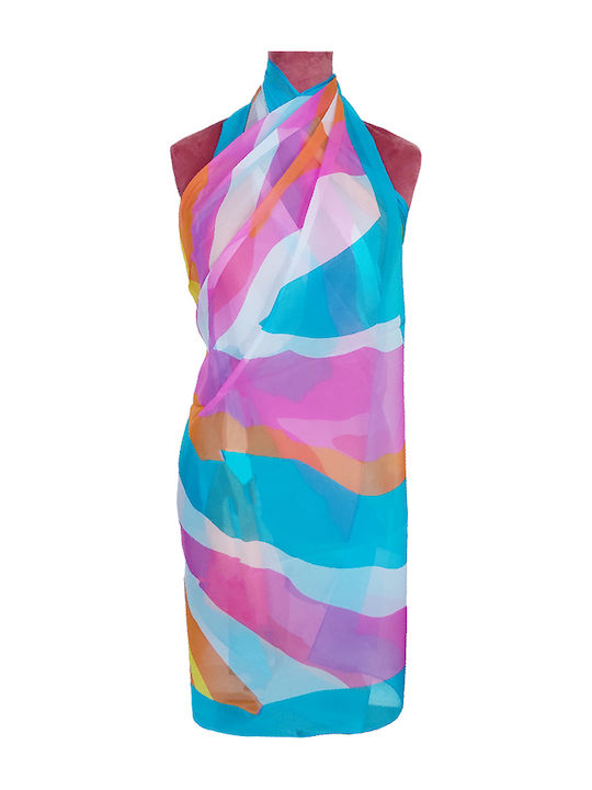 Παρεό Sarong Skirt για την παραλία σε πολύχρωμο abstracτ σχέδιο