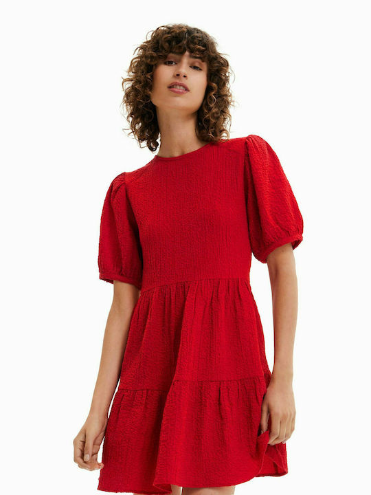 Desigual Luna Mini Καλοκαιρινό Βραδινό Φόρεμα Κόκκινο