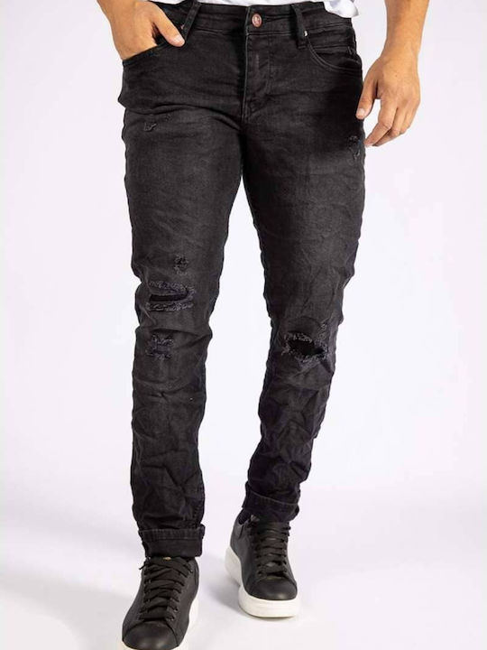 Men's Jeans Pants Elastic with Slim Fit Black