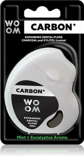 Woom Carbon Dental Floss with Mint & Eucalyptus Flavour 30m