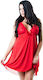 Perfect4u Σετ Sexy Babydoll Νυχτικό με String Κόκκινο