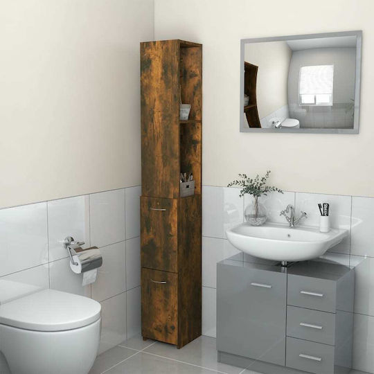 vidaXL Cabinet de coloană pentru baie pardoseală M25xL25xH170cm Stejar
