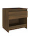 Wooden Bedside Table Brown Oak 40x30x39cm