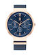 Tommy Hilfiger Lidia Damen Uhr Chronograph mit Blau Metallarmband