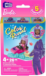 Mega Bloks Barbie Beach Splash Color Reveal Pentru 4+ Ani 26 Bucăți