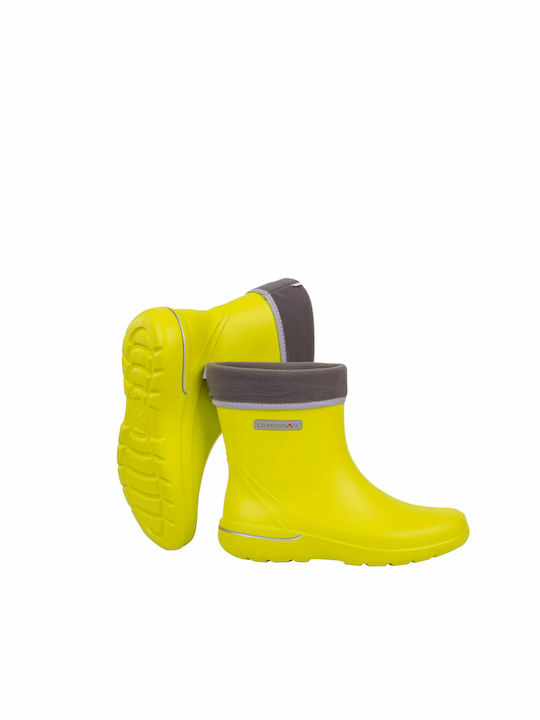 Camminare Roma Yellow Lime galoshes with isothermal removable lining.