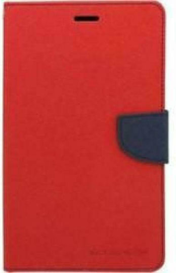 Mercury Fancy Diary Flip Cover Red/Navy (Galaxy Tab A 9.7)