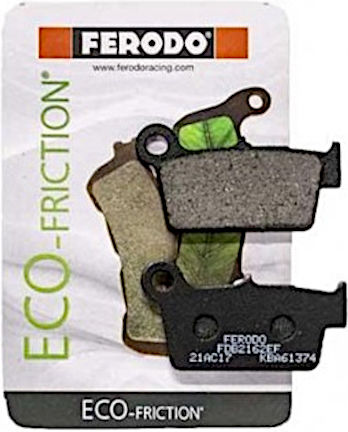Ferodo Motorcycle Brake Pads Rear Eco Friction for Yamaha WRF 250 / YZF 250 / Kawasaki KXF for Kawasaki KXF 250 Yamaha WRF 250