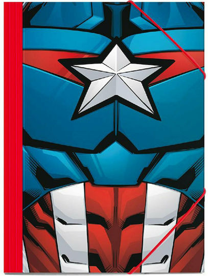 Diakakis Dosar cu Furtun și Urechi pentru Hârtie A4 Multicolorς Captain America
