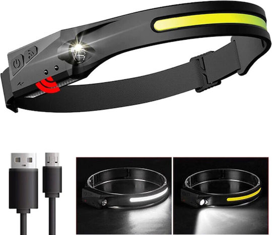 Superfire Rechargeable Headlamp LED IPX4 with Maximum Brightness 340lm Black