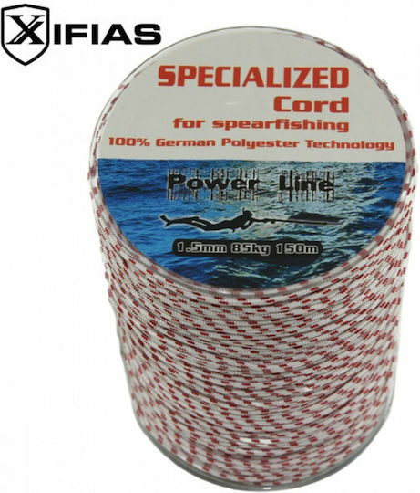 Xifias Sub Reinforced Polyester Speargun Cord for Diving 8 Strands, 1.5mm 150m with Strength up to 85kg Speargun Rope 1.5mm