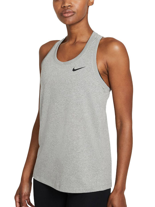 Nike Dri-Fit Racerback Αμάνικη Γυναικεία Αθλητική Μπλούζα Γκρι