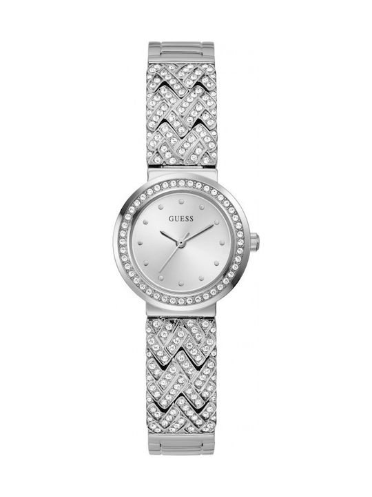 Guess Damen Uhr mit Silber Metallarmband