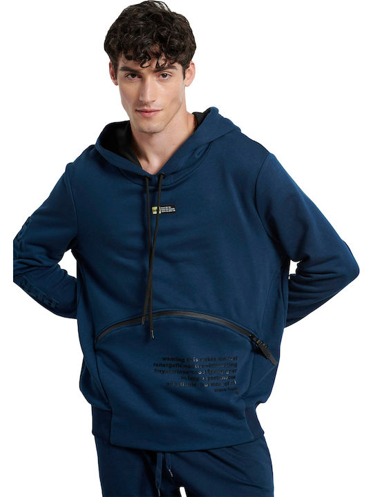 Sweatshirt with Hood Navy Blue