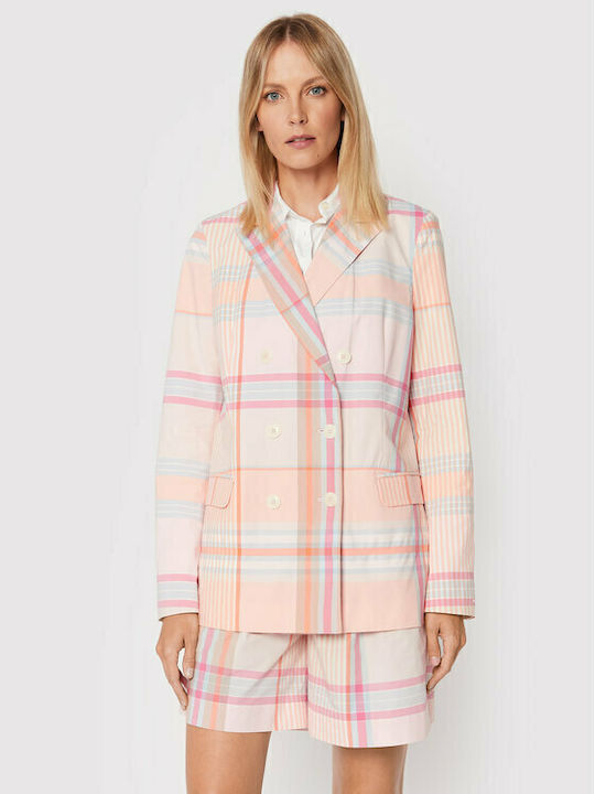Tommy Hilfiger Madras Γυναικείο Σταυρωτό Σακάκι Καρό Tommy Hilfiger Madras Γυναικείο Σταυρωτό Σακάκι Καρό