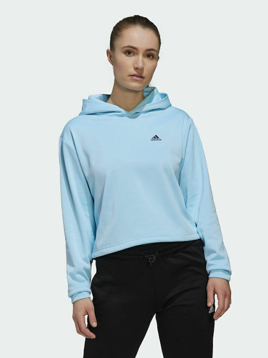 adidas Aeroready Φούτερ Γαλάζιο με Κουκούλα