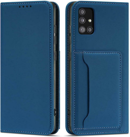 Hurtel Magnet Card Brieftasche Synthetisches Leder Blau (Galaxy A12)