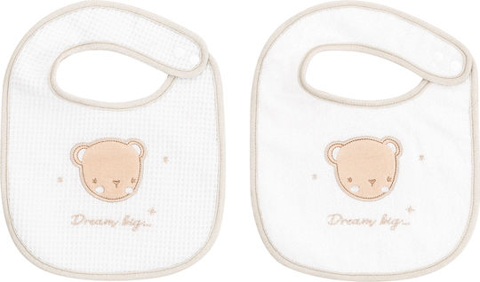 Kikka Boo Dream Big Bib Fabric with Button Beige 2pcs