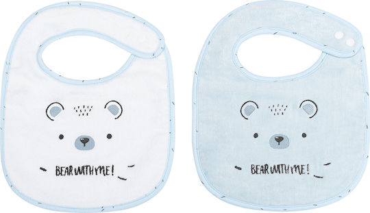 Kikka Boo Bear With Me Bib Fabric with Button Blue 2pcs