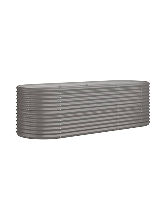 vidaXL Ζαρντινιέρα Μεταλλική Γκρι 224x80x68εκ.