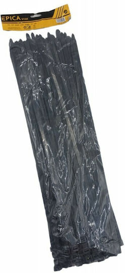 Epica Star Δεματικά Καλωδίων Πλαστικά 500mmx9mm σε Μαύρο χρώμα (100τμχ) (EP-60529)