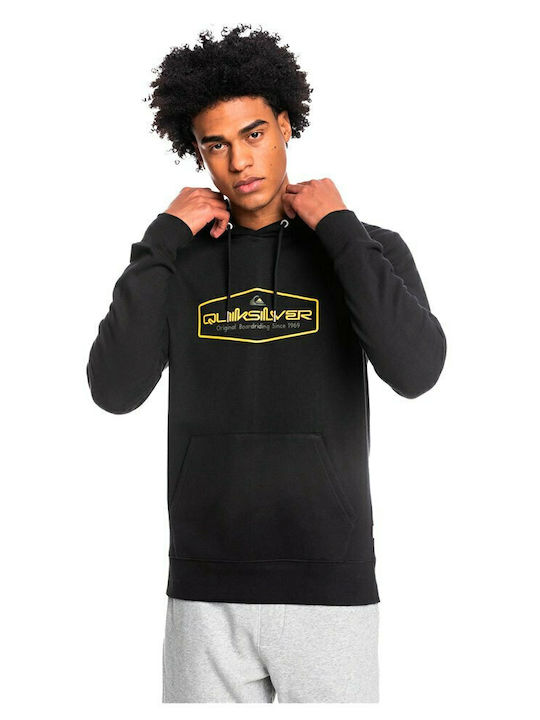Quiksilver Omni Lockup Φούτερ με Κουκούλα Μαύρο