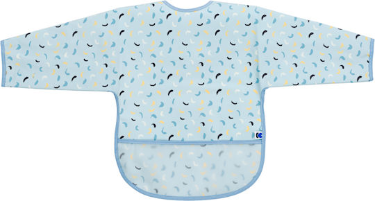 Kikka Boo Arty Waterproof Coverall Plastic with Hoop & Loop Fastener, Pocket & Sleeves Blue