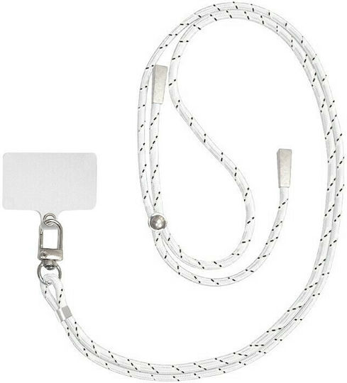 Cross Body Universal Каишка за врата за Мобилни Телефони Λευκό με Μαύρες Λεπτομέριες 100.0912