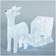Eurolamp Iluminată De Crăciun Plastică Figurină Ren Alb Înălțime 47cm.