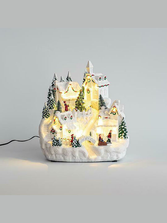 Eurolamp Weihnachts- Beleuchtete Dekorative Darstellung Weiß mit Elektrisch mit Bewegung 29x27x27cm