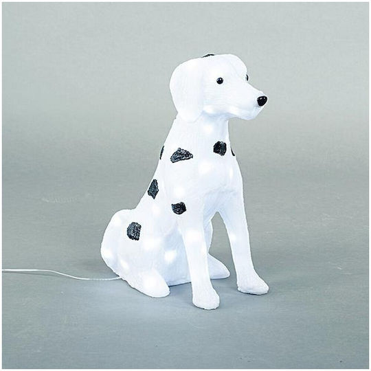 Eurolamp Illuminated Christmas Plastic Figure Doggy White Height 48cm