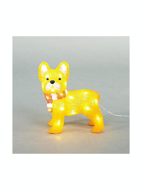 Eurolamp Beleuchtet Weihnachtliche Kunststoff Figur Hündchen Weiß Höhe 30cm