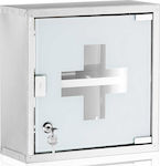 Bakaji Metallic First Aid Wall Cabinet with Lock 30x30x12cm