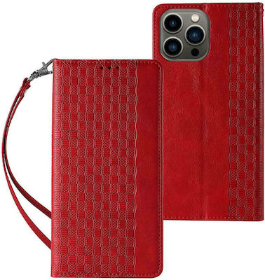 Hurtel Magnet Strap Brieftasche Synthetisches Leder Rot (iPhone 12 Pro Max)