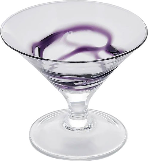 Marva Ceralacca Eisschüssel Rund Glas Purple mit Durchmesser 12cm 6Stück