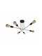 Megapap Uriela Ceiling Mount Light 64cm Black with Socket E27