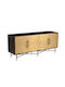 Μπουφές Ritz από Μασίφ Ξύλο Μαύρο / Χρυσό Ματ 180x45x76cm