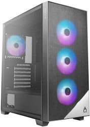 Azza Aero 480 Midi Tower Computer Case with Window Panel and RGB Lighting Black