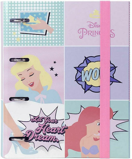 Disney Ντοσιέ με 4 Κρίκους για Χαρτί A4 Ροζ Princesses