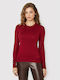 Guess Women's Long Sleeve Sweater Burgundy