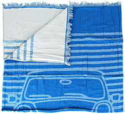Callate la Boca Πετσέτα Θαλάσσης Παρεό σε Μπλε χρώμα Mini Αυτοκίνητο 170x90cm