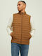 Sleeveless Jacket Puffer Windproof Orange
